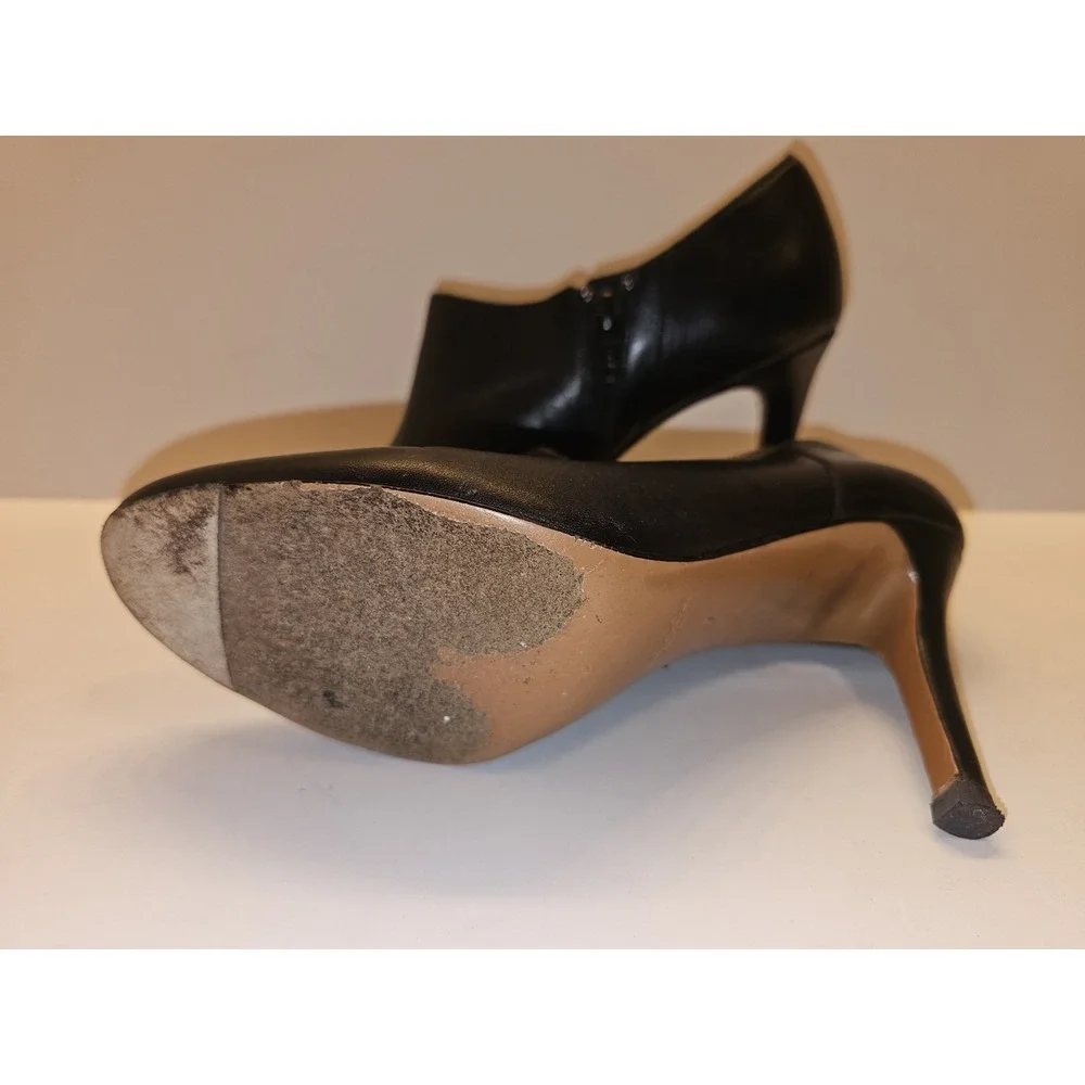 Coach Womens Seneca Glazed Q5501‎ Black Leather Zip Ankle Booties Size 7